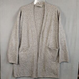 Everlane Women's Small Cardigan Heather Gray Knit Wool Blend Sweater‎ Open Front